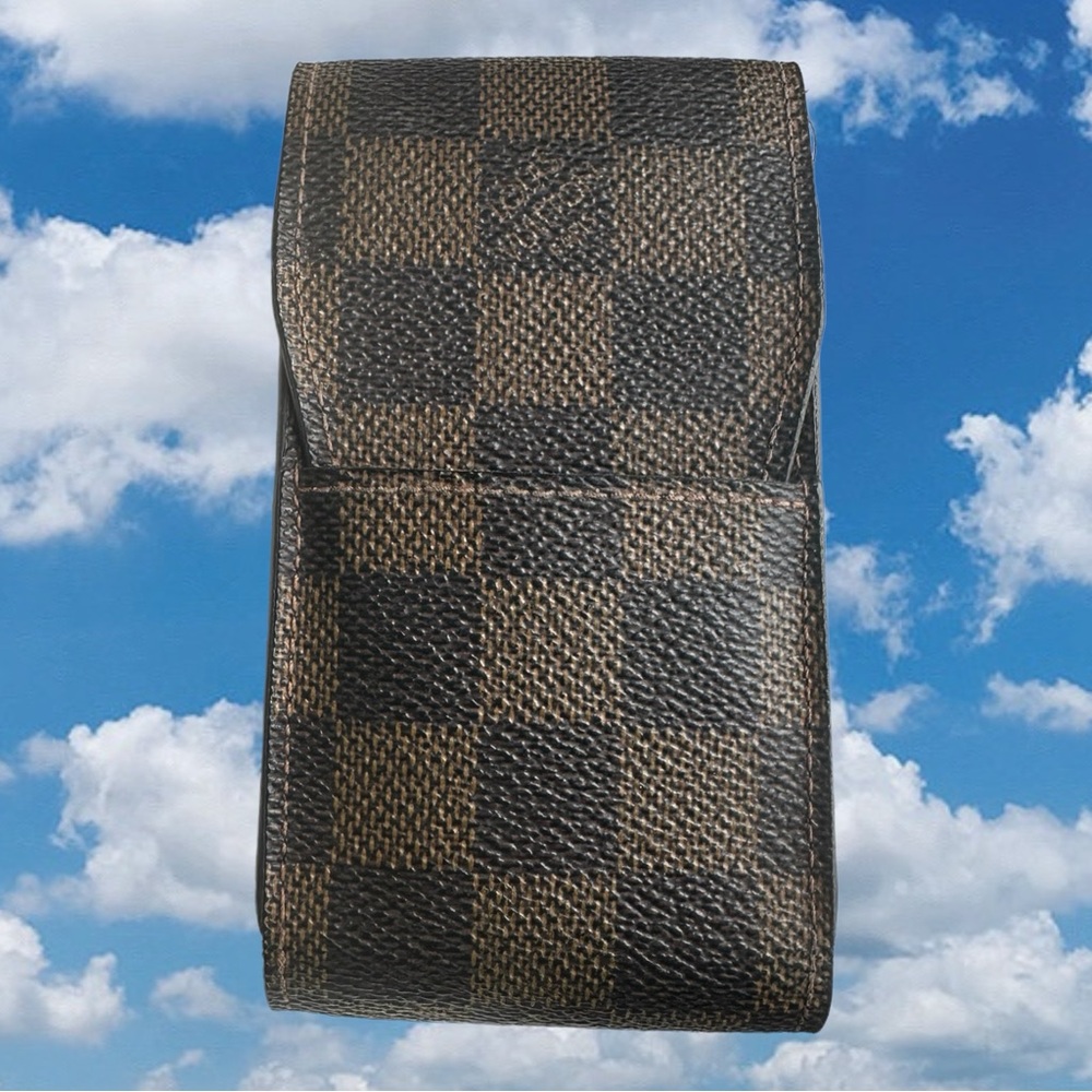 AUTHENTIC LOUIS VUITTON Damier Ebene Cigarette Case and Lipstick Case